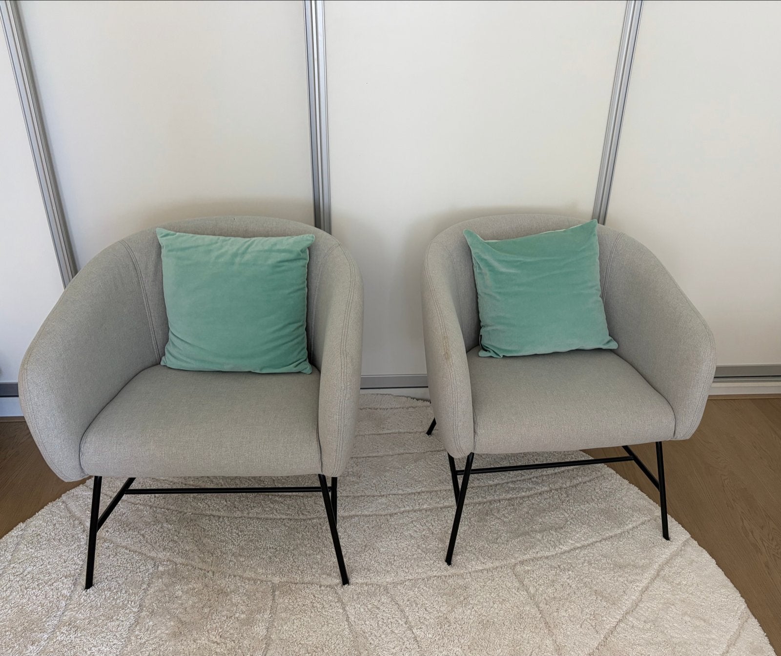 Two Westwing gray fauteuils with cushions, Ophalen, Gebruikt, Twee, Stof