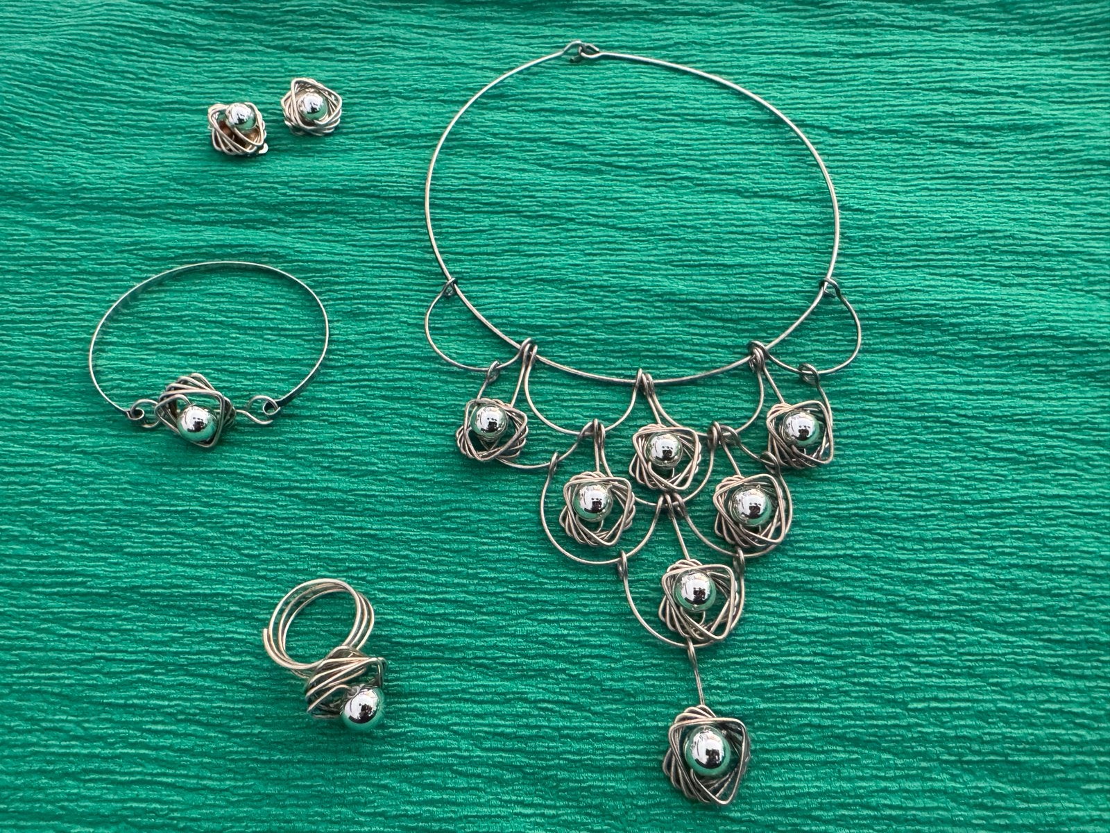 Unieke Handgemaakte Vintage Sieradenset Schaap & Citroen, Ophalen of Verzenden, Zo goed als nieuw, Zilver, Overige materialen