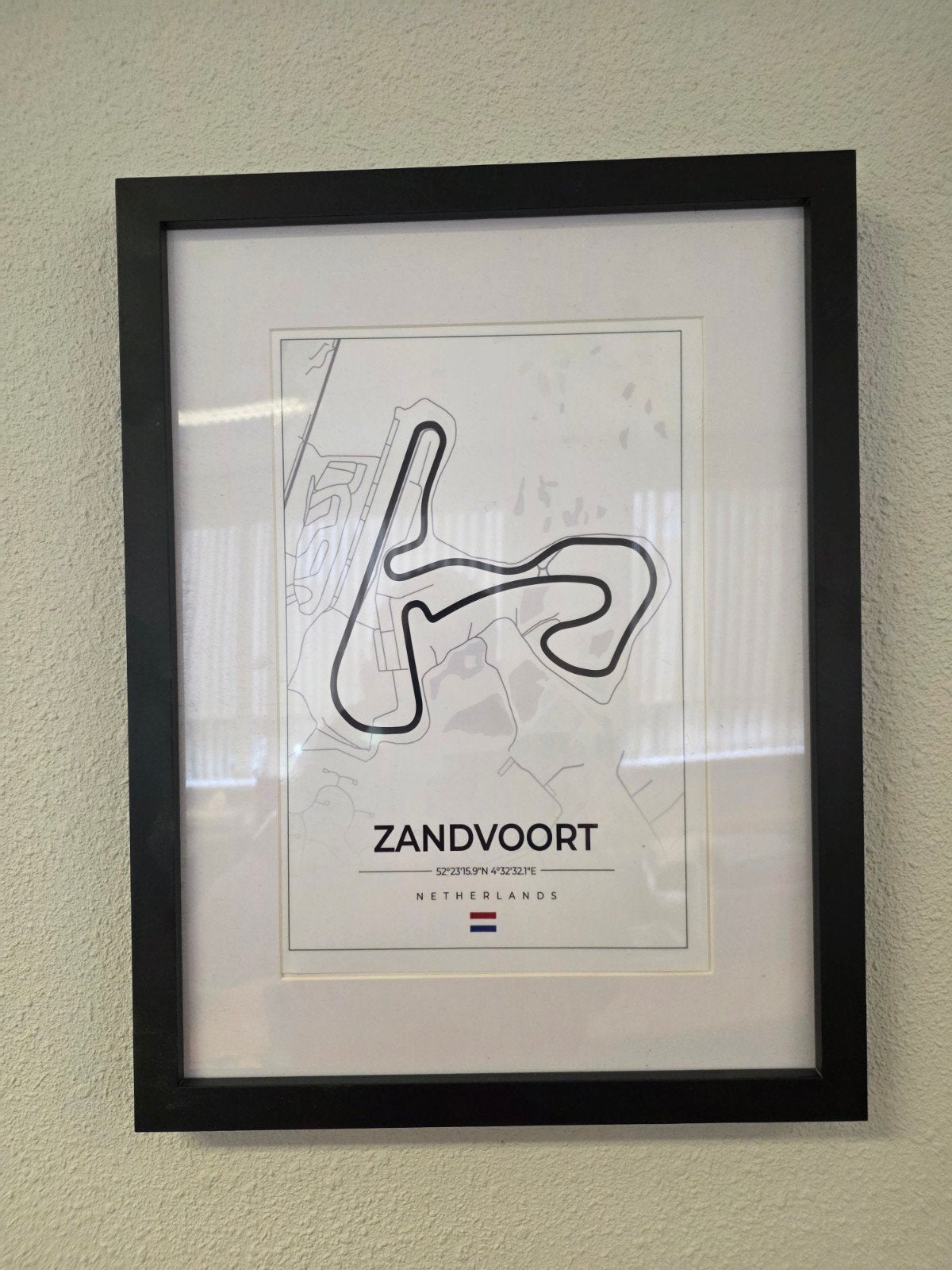 ingelijste poster Circuit Zandvoort, Nieuw, Ophalen of Verzenden, Fotolijst, Zwart