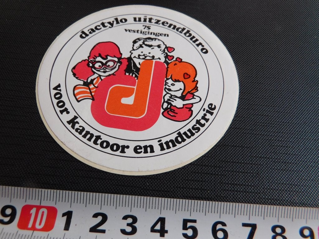 sticker DACTYLO  uitzendburo 75 vestegingen Kantoor en Indus, Ophalen of Verzenden, Zo goed als nieuw