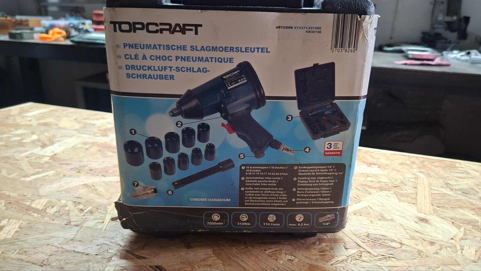Topcraft Pneumatische Slagmoersleutel Set, Ophalen of Verzenden, Nieuw