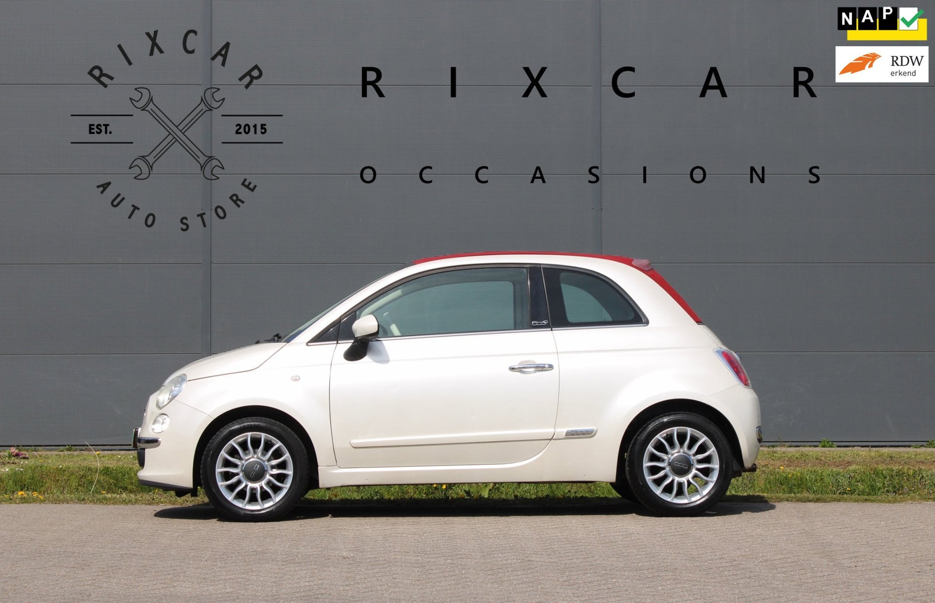 Fiat 500 C 1.2 Lounge Automaat Bluetooth Cabrio NweDistribut, Auto's, Fiat, Euro 5, Stof, Gebruikt, Cabriolet