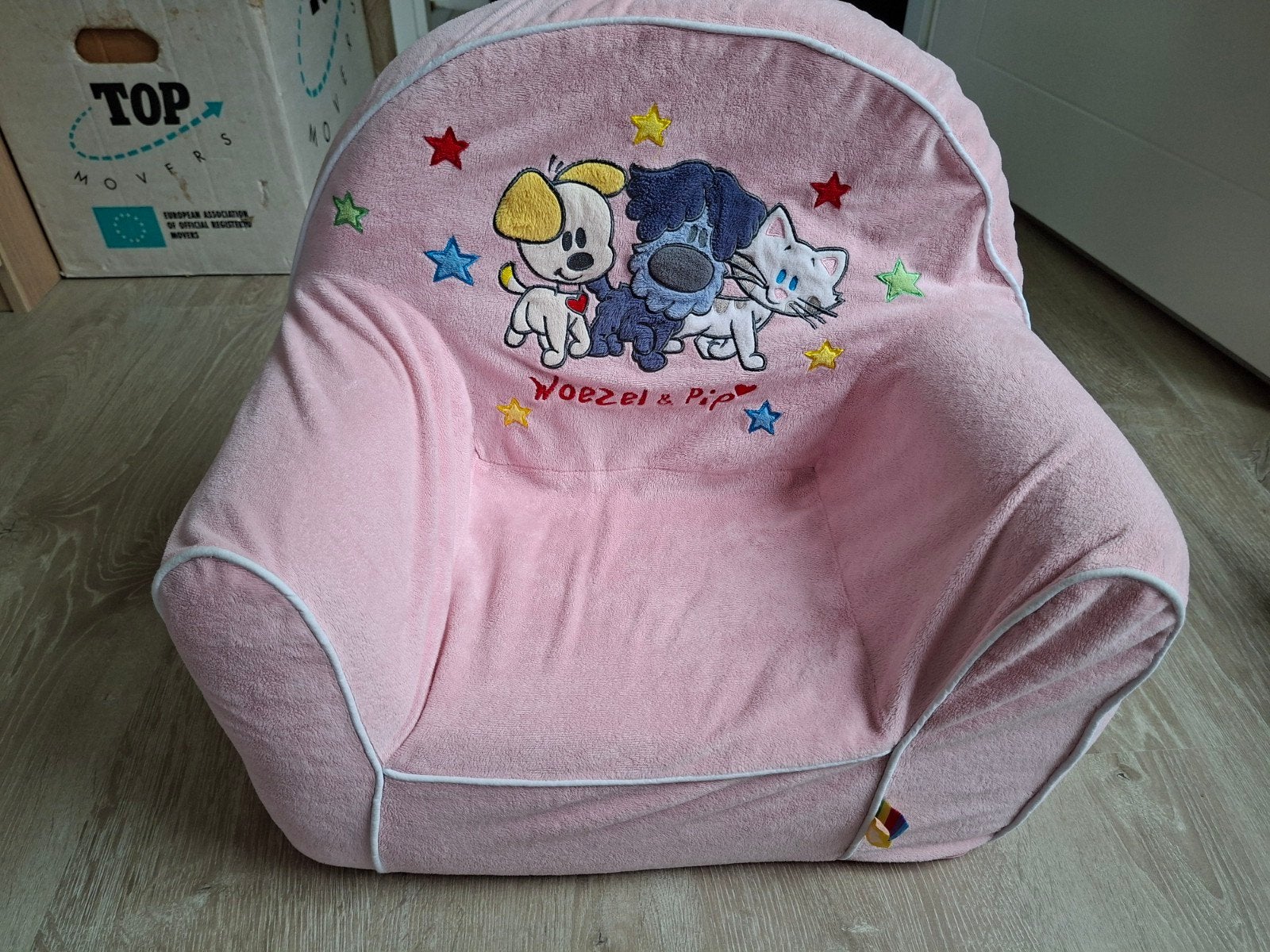 Woezel en Pip Kinderfauteuil Roze - Afneembare Hoes, Ophalen, Gebruikt, Stoel(en)