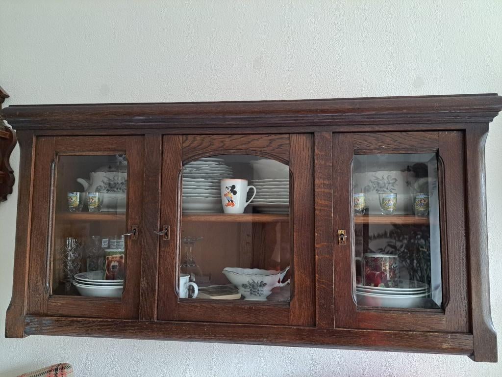 wandkast / muurkast / vitrinekast vintage, Ophalen of Verzenden