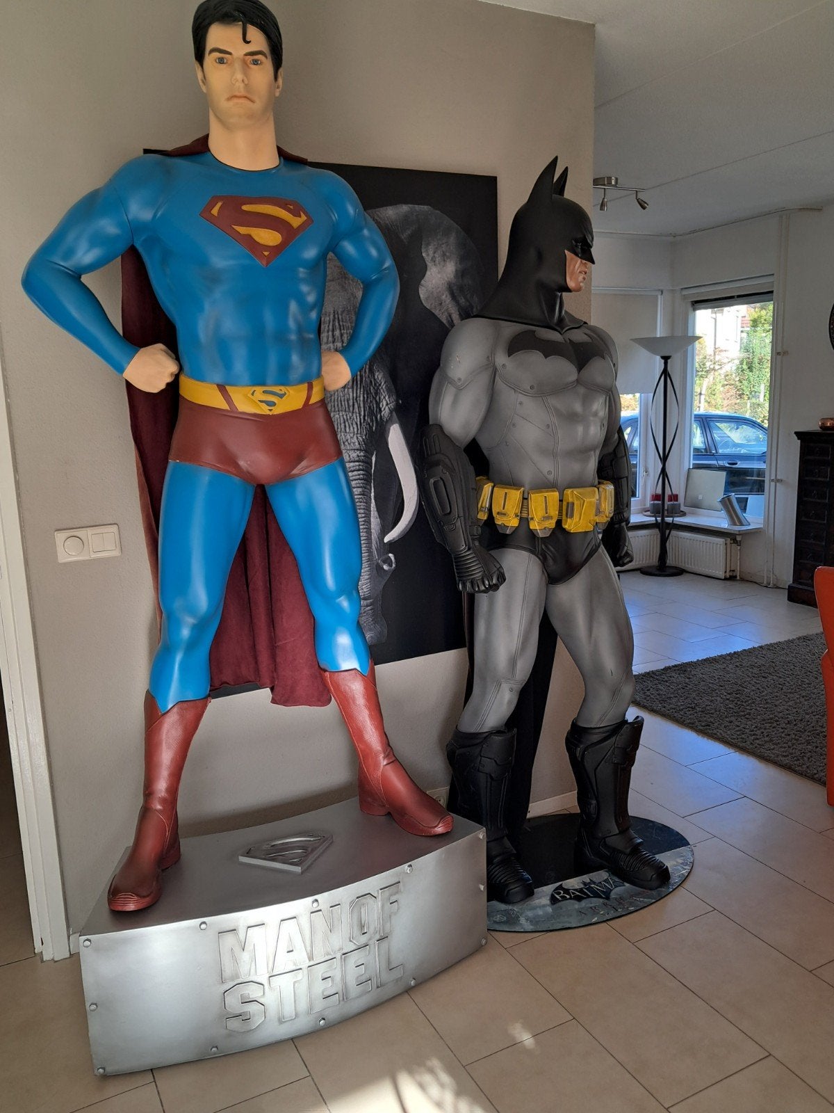 Oxmox Muckle Superman life size beeld levensgroot 220cm., Ophalen, Eu, Gebruikt, Actiefiguur of Pop