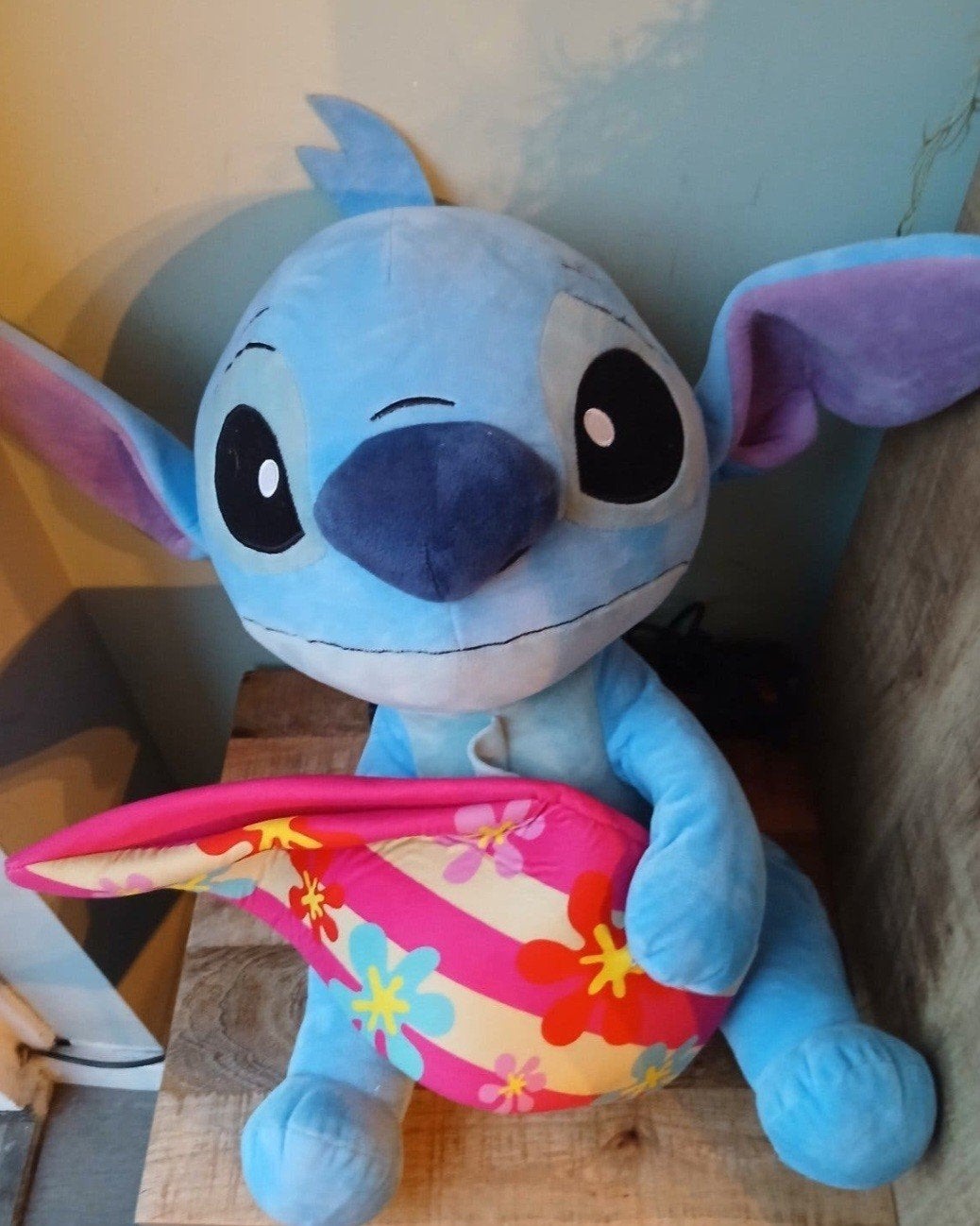 Grote Disney Stitch knuffel met roze tas, Disney, Disney, Overige typen, Blauw