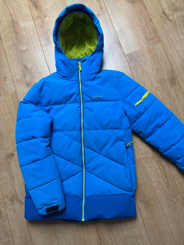 Icepeak winterjas blauw met gele ritsen maat 164, Kinderen en Baby's, Ophalen of Verzenden, Zo goed als nieuw, Jongen, Jas