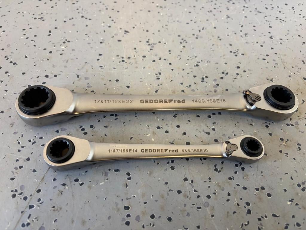 Gedore R07501002, Dubbele ringratelsleutel, Omschakelbaar 2x