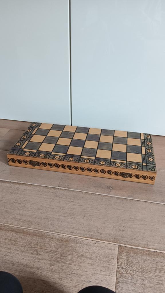 Houten Schaakspel met Opbergdoos, Hobby en Vrije tijd, Gezelschapsspellen | Bordspellen, Een of twee spelers, Ophalen, Gebruikt