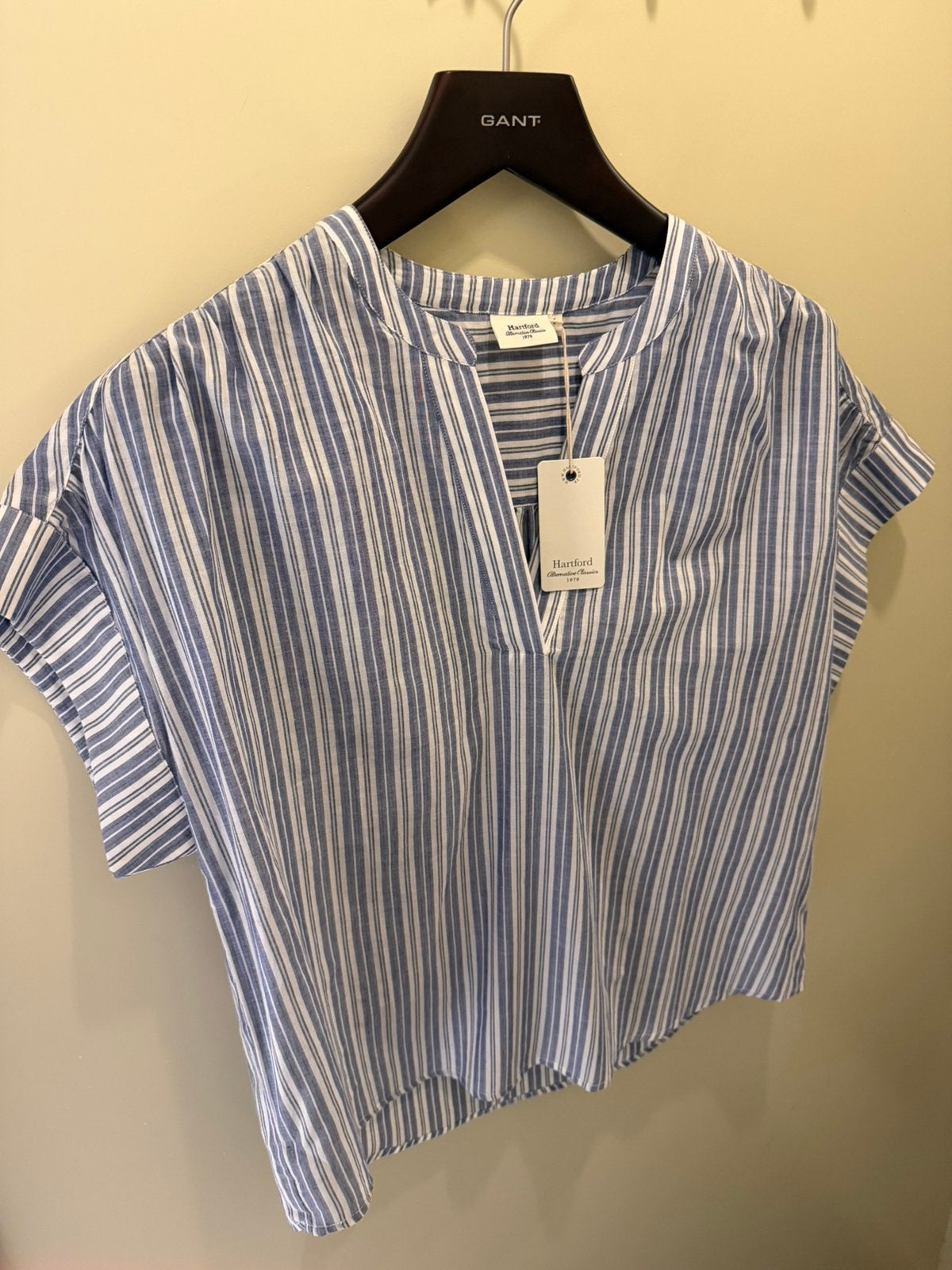 Nieuwe Hartford woven shirt L, Verzenden, Nieuw, Blauw, Korte mouw