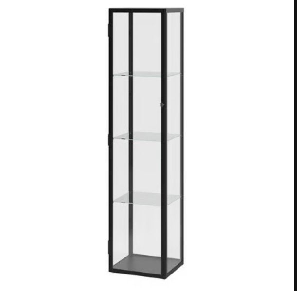 Zwarte vitrinekast Ikea, Ophalen, 50 tot 100 cm, Zo goed als nieuw, 150 tot 200 cm