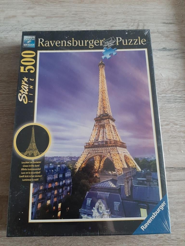 Ravensburger Star Line Eiffeltoren Glow in the Dark, Hobby en Vrije tijd, Denksport en Puzzels, Ophalen of Verzenden, Minder dan 500 stukjes