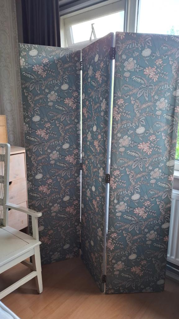 Frans kamerscherm met bloemenprint - 160cm hoog, Huis en Inrichting, Woonaccessoires | Kamerschermen, Ophalen, Gebruikt