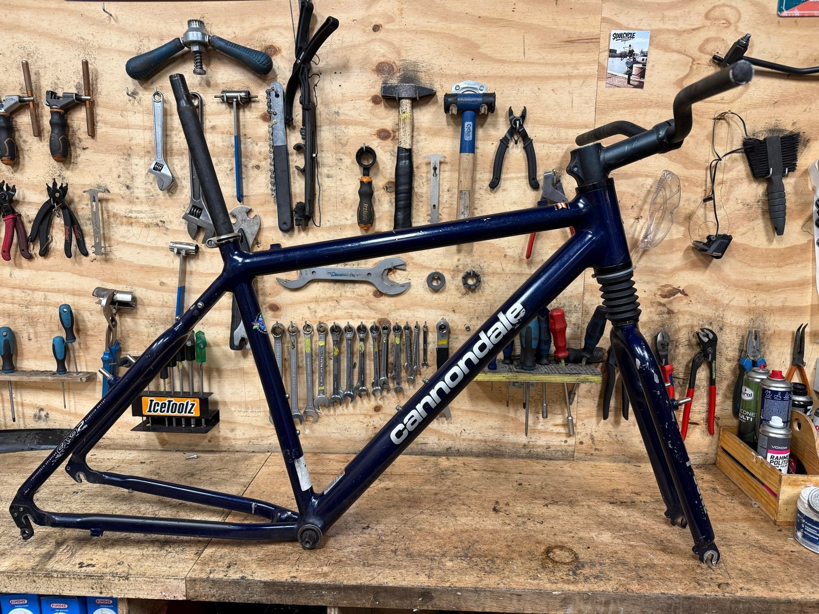 Cannondale CAAD2 MTB frameset met Headshok vering, Frame, Gebruikt, Ophalen of Verzenden, Aluminium