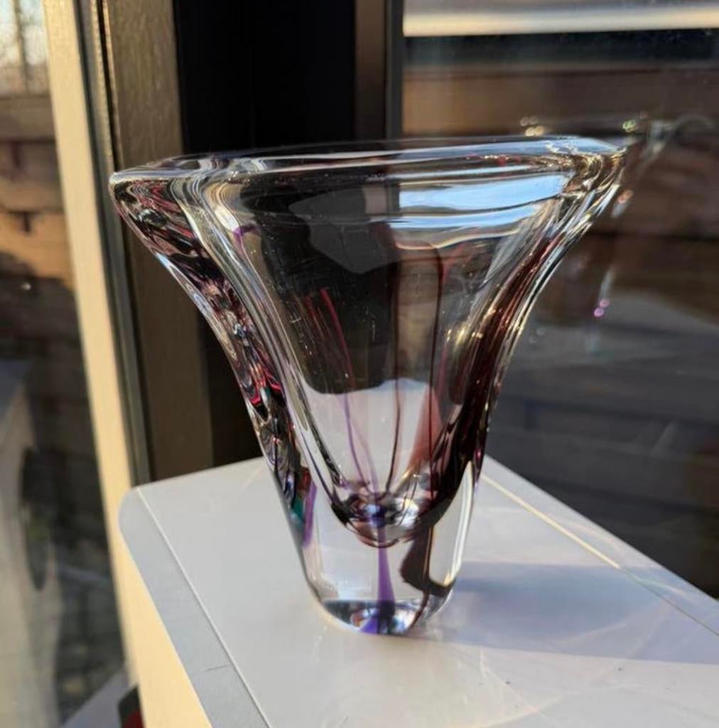 Vintage glas kristallen vaas, Huis en Inrichting, Woonaccessoires | Vazen, Ophalen of Verzenden