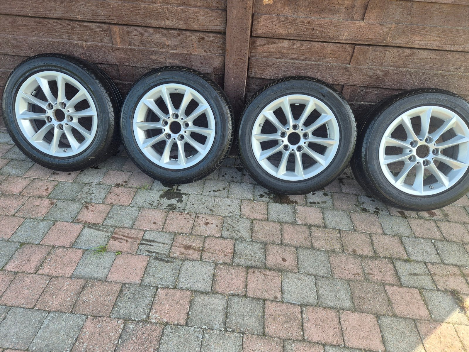 set zomerbanden BMW 1 serie 205-55-16 steek 5x120, Ophalen, Gebruikt, 16 inch, Banden en Velgen