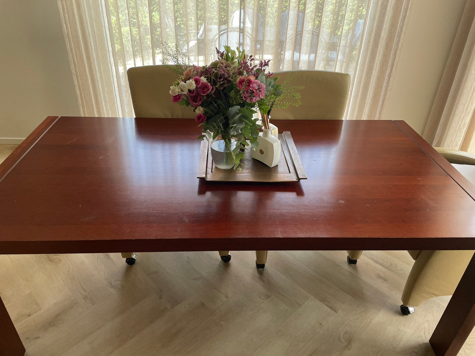 Eettafel kersenhout, Huis en Inrichting, Ophalen, 200 cm of meer, 50 tot 100 cm, Zo goed als nieuw