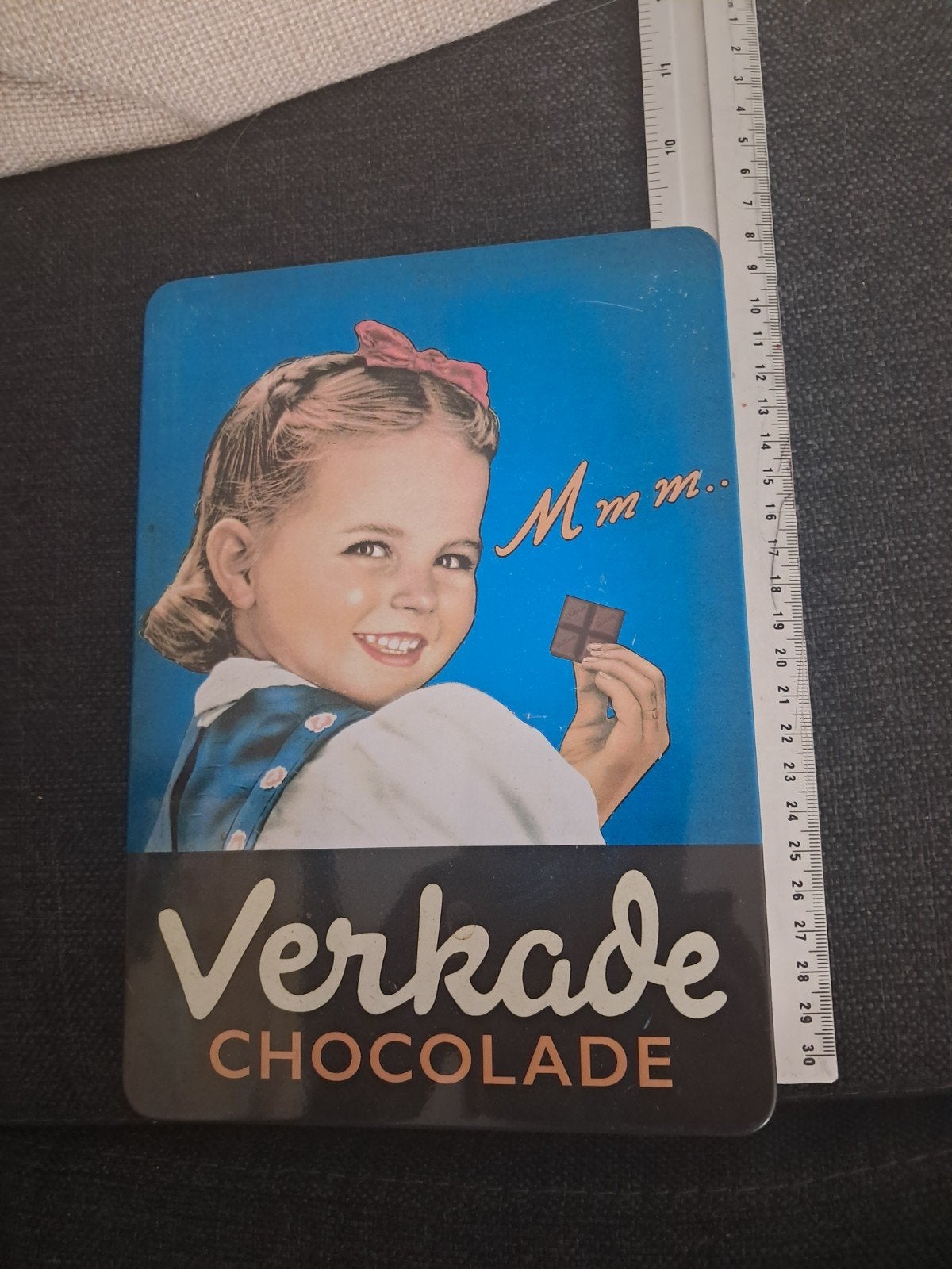 Vintage Verkade blik met gebruikssporen, Verzamelen, Blikken, Ophalen of Verzenden