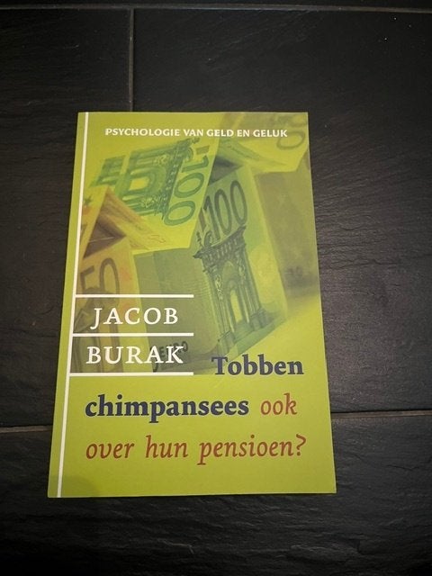 Boek Tobben chimpansees ook over hun pensioen?, Ophalen of Verzenden, Zo goed als nieuw