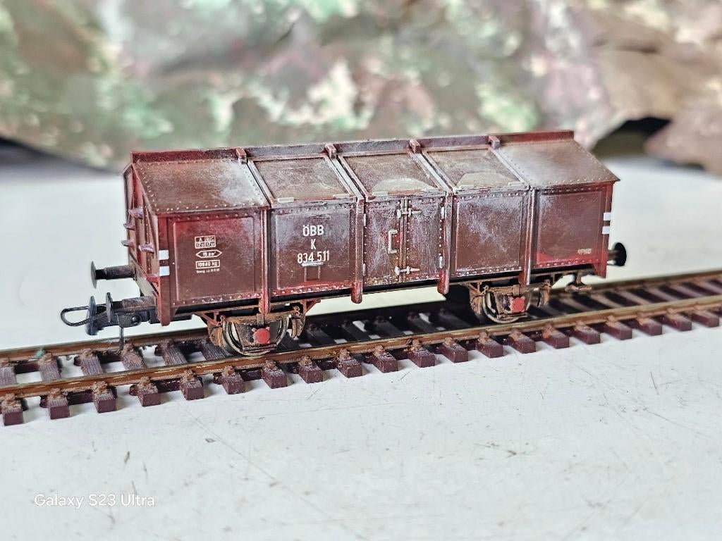 modeltrein Ho roco OBB kalkwagon zgan in doos, Ophalen of Verzenden, Zo goed als nieuw, Roco, Gelijkstroom
