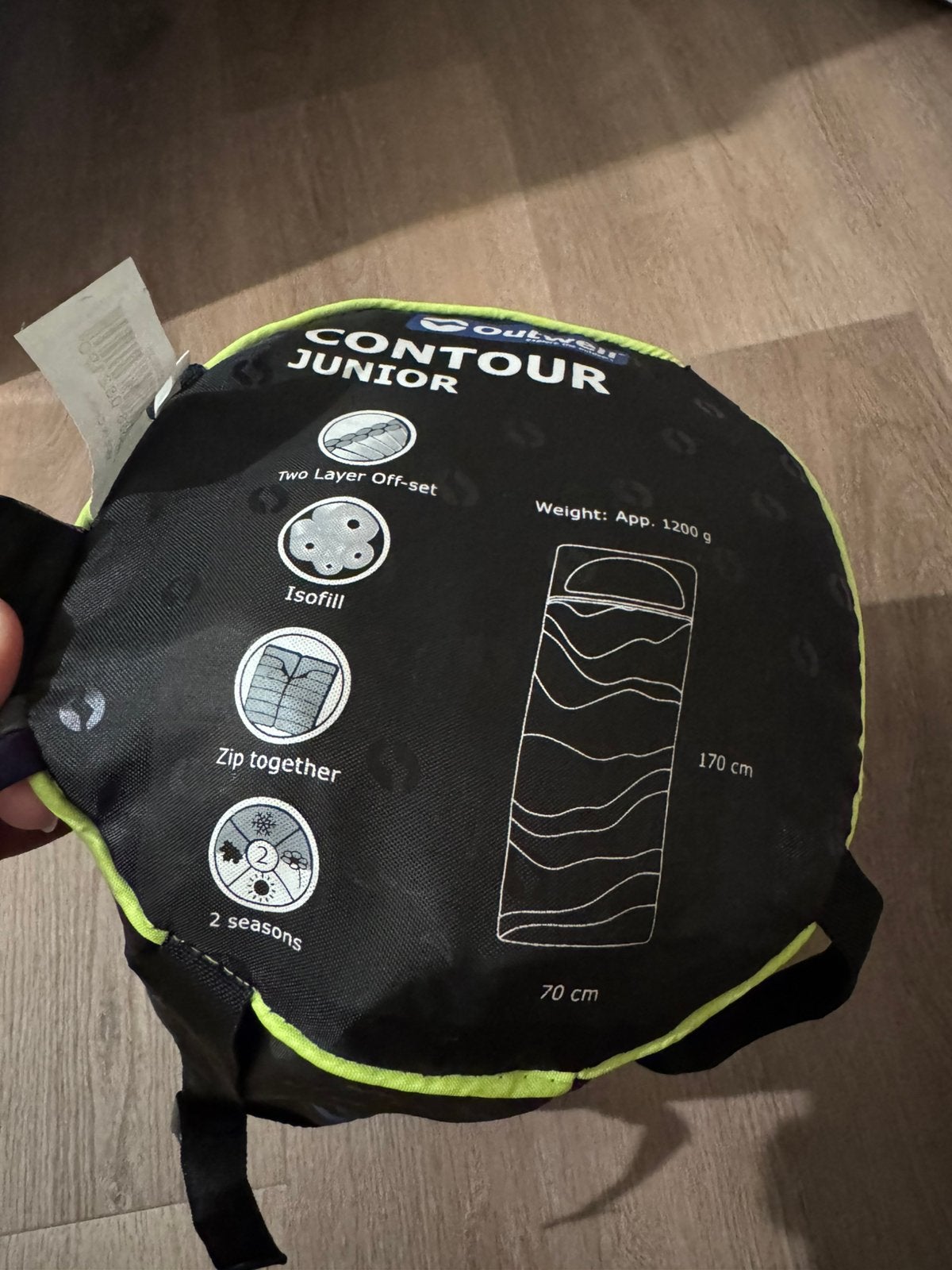 Outwell Contour Junior Slaapzak - 2 seizoenen, Caravans en Kamperen, Ophalen of Verzenden, Zo goed als nieuw