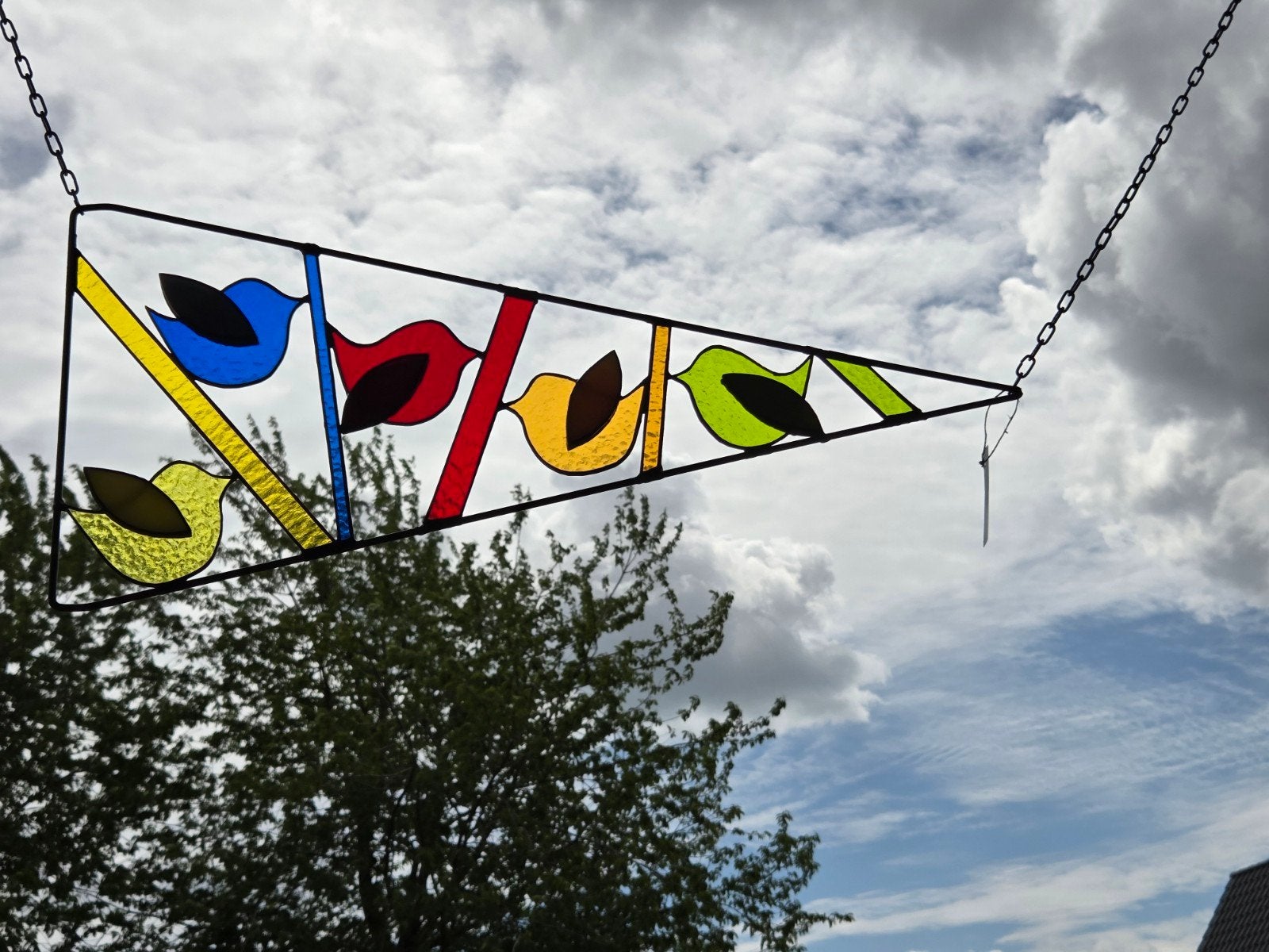raamhanger vogels glas in lood, Ophalen of Verzenden