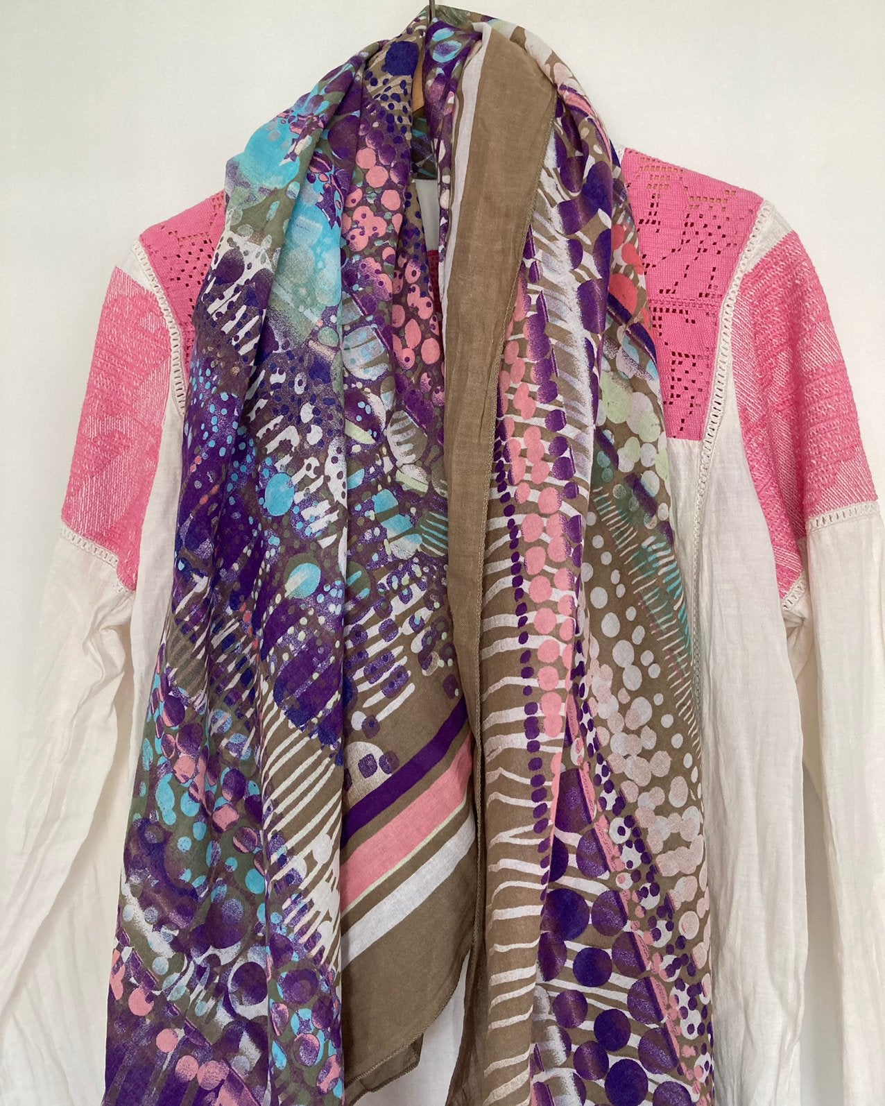 Grote SJAAL omslagdoek ORGANIC Cotton MARBLE print H&M, Kleding | Dames, Mutsen, Sjaals en Handschoenen, Ophalen of Verzenden