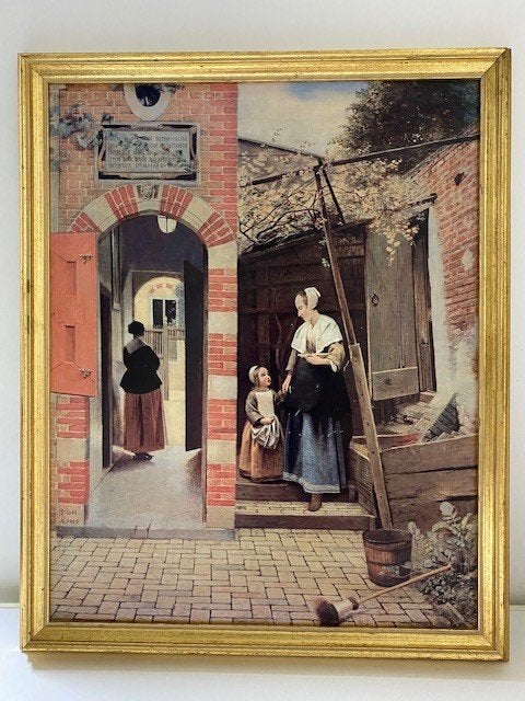 Schilderij geïnspireerd op het Straatje van Vermeer, Ophalen, Oud hollands, Overige ondergronden, Print