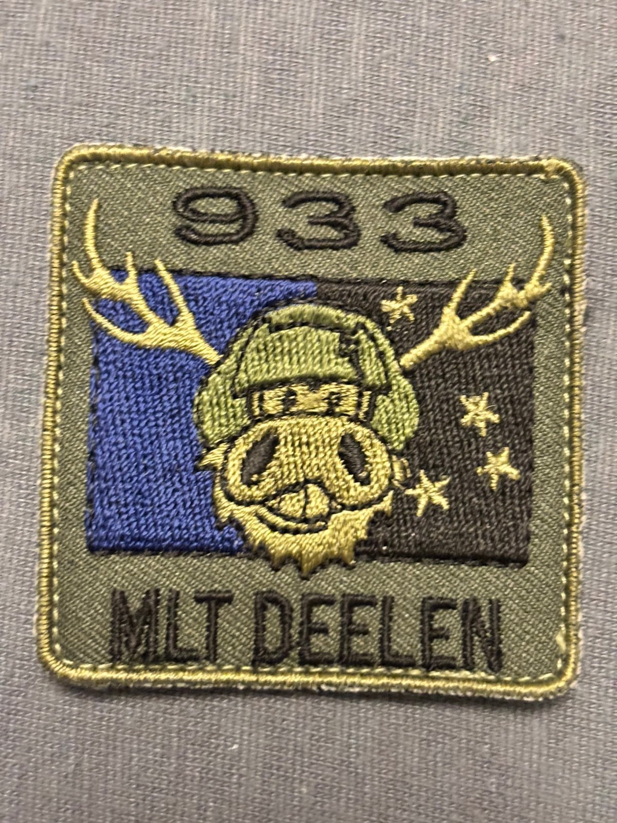 5x5 borst embleem 933 SQN MLT Deelen, Verzenden, Luchtmacht, Nederland, Embleem of Badge