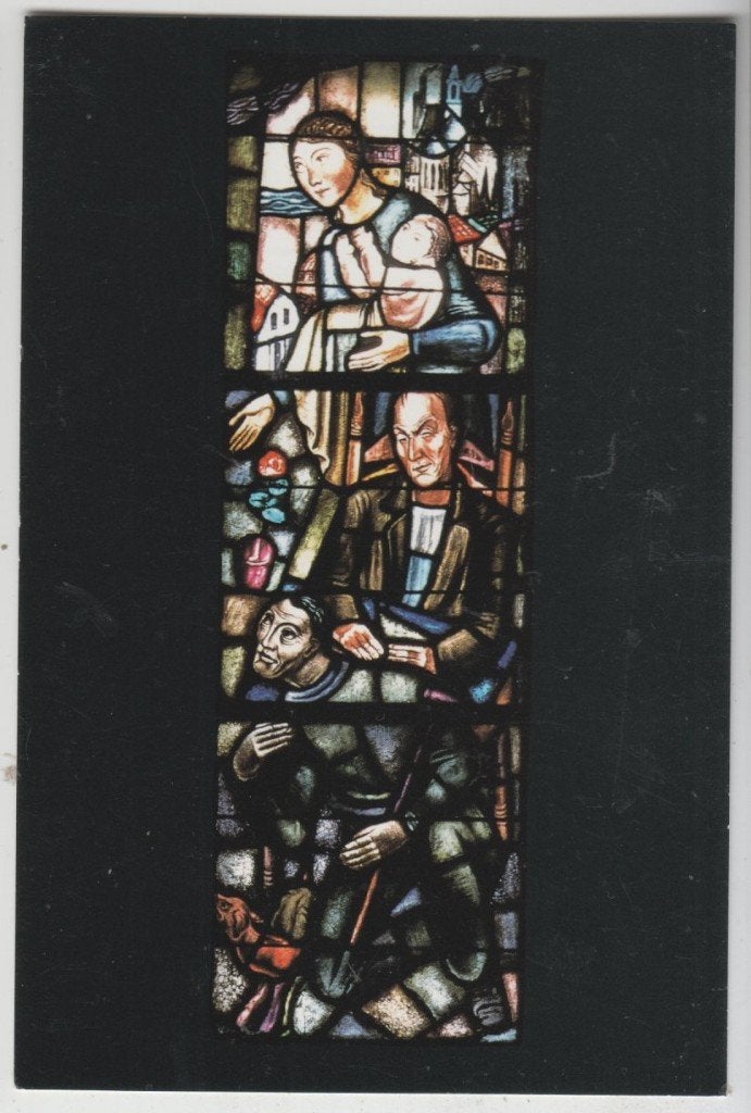 Maastricht Raam Viering v. Maria met zelfportret Henri Jonas, Verzamelen, Ophalen of Verzenden, 1980 tot heden, Gelopen, Limburg