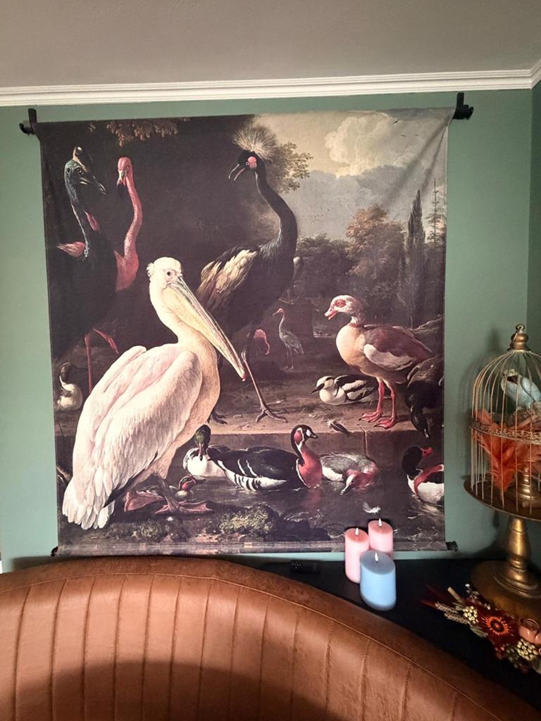 Wandkleed met exotische vogels - Klassiek design, Ophalen, 140 cm, Meerkleurig, Klassiek