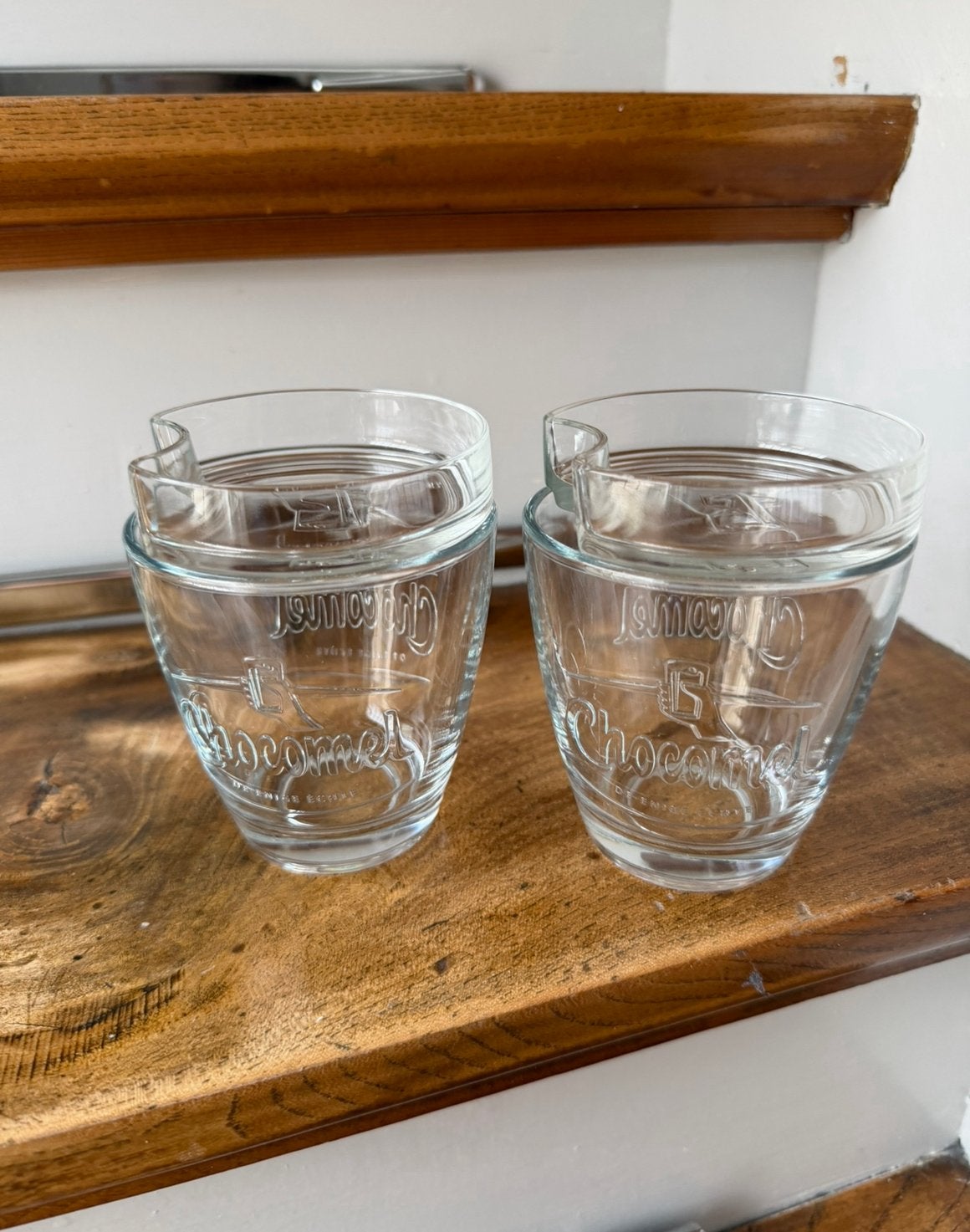2x Chocomel glas met schaaltje, Ophalen of Verzenden, Zo goed als nieuw, Overige typen