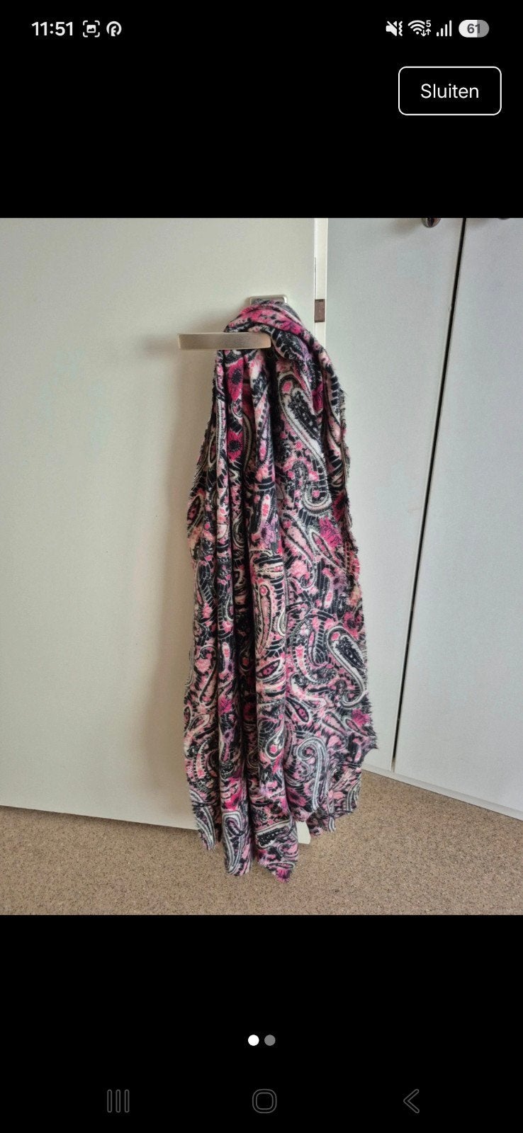 MNG Sjaal met Paisley Print - Zwart/Roze, Maat 38/40 (M), MNG, Ophalen of Verzenden, Sjaal