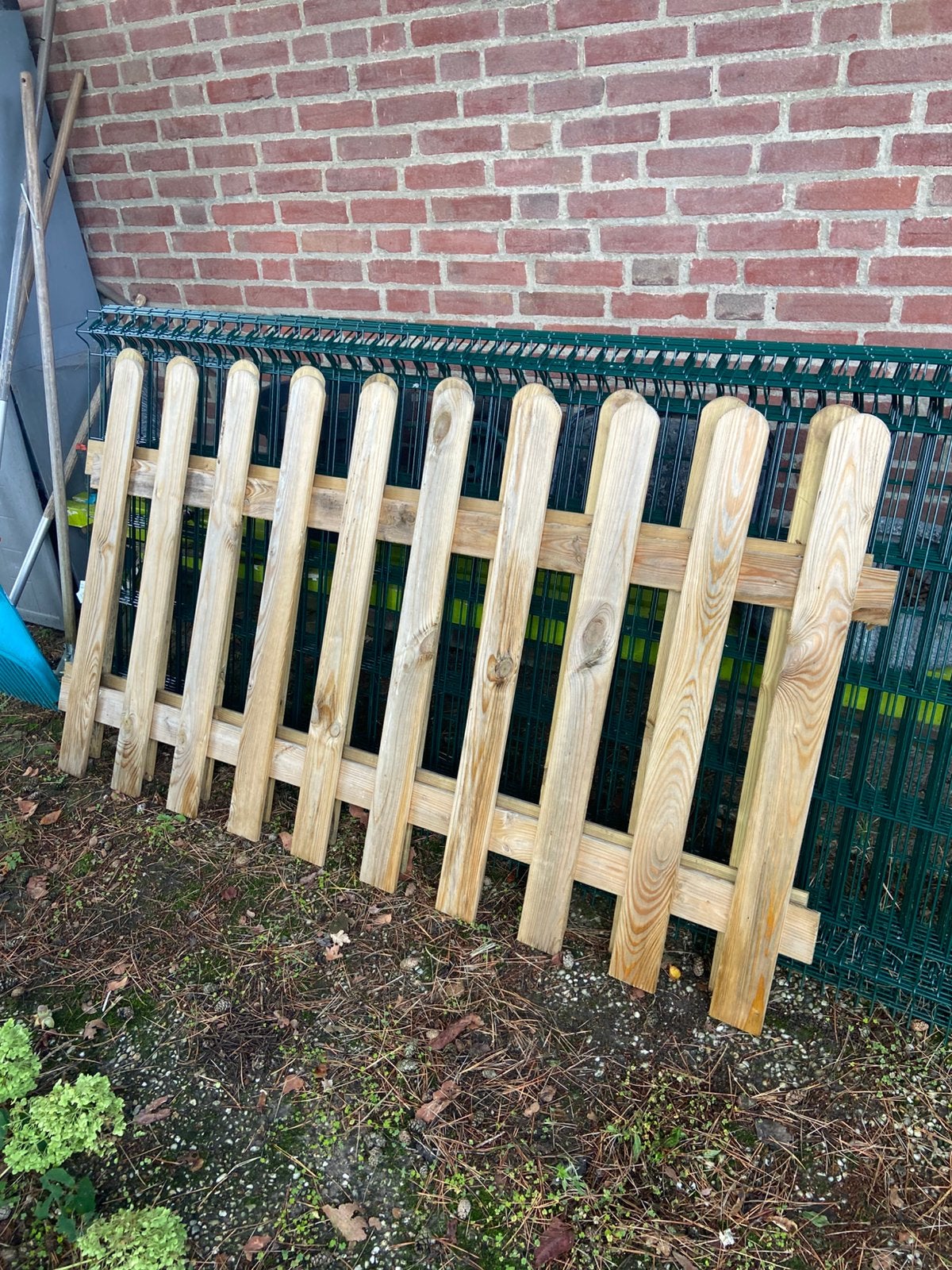 Houten poort/hekwerk, Tuin en Terras, Tuinhekken en Hekwerk, Ophalen, Gebruikt, Hout, Tuinhek