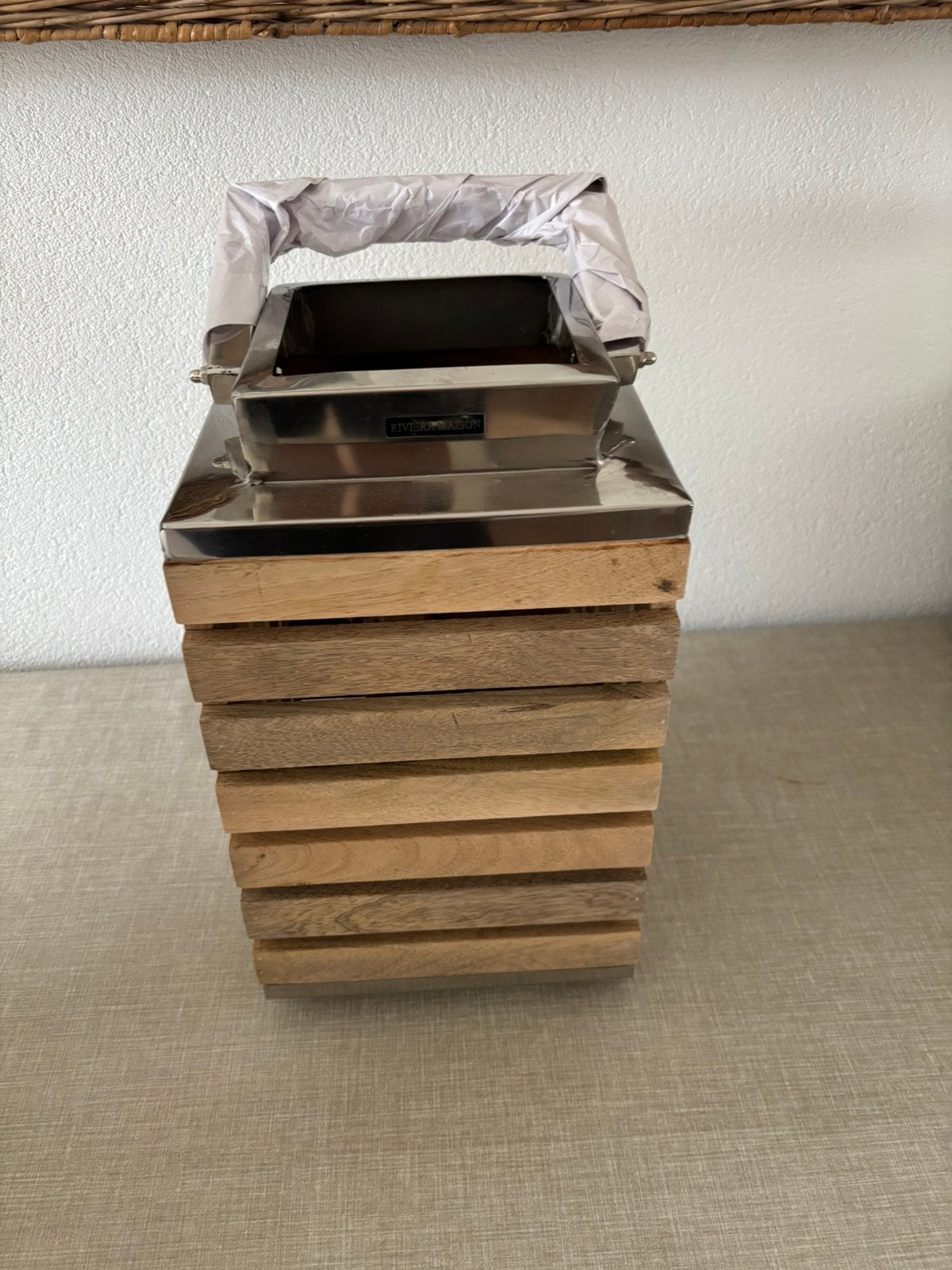 Riviera Maison windlicht nieuw, Nieuw, Ophalen of Verzenden, Kandelaar, Hout