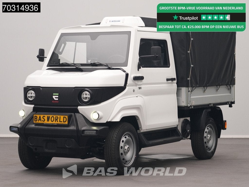 EVUM Motors aCar 4x4 Airco Huif 100% Elektrisch 23kWh Open L, Auto's, Bestelauto's, Stof, 4x4, 35 pk, Wit