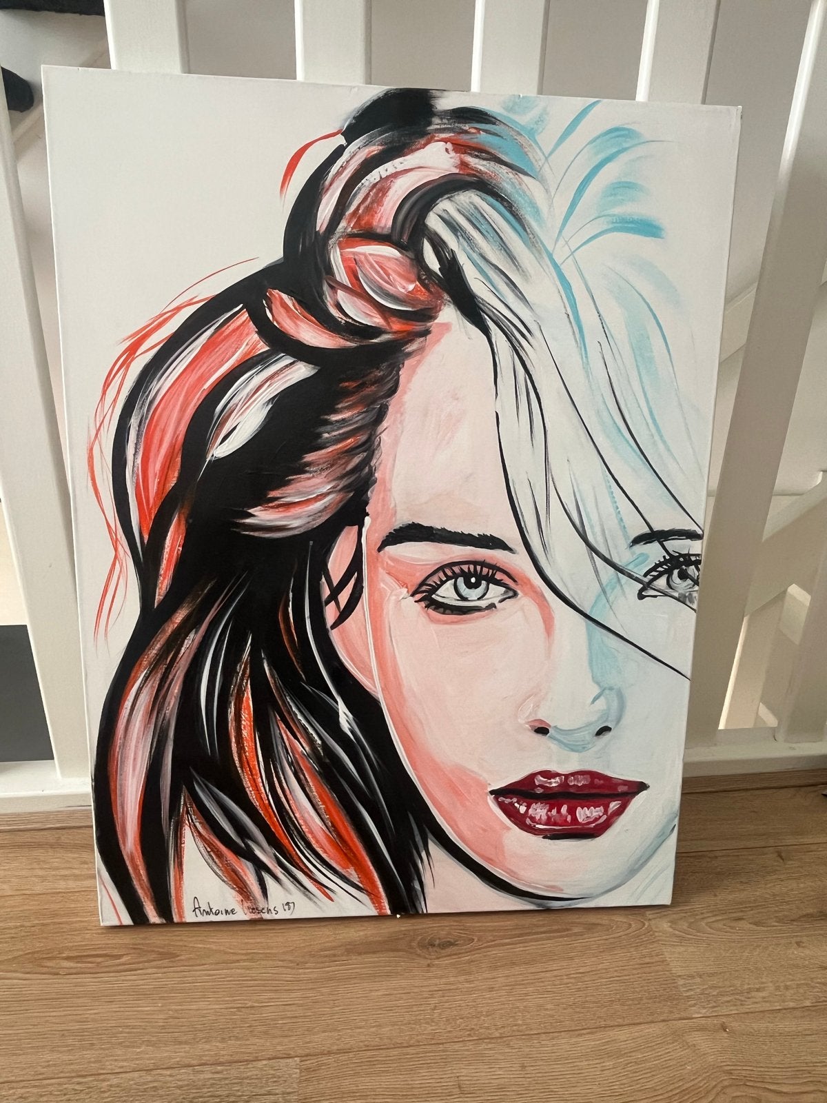 Modern Portret Schilderij van Antoine Liesens, Antiek en Kunst, Ophalen of Verzenden
