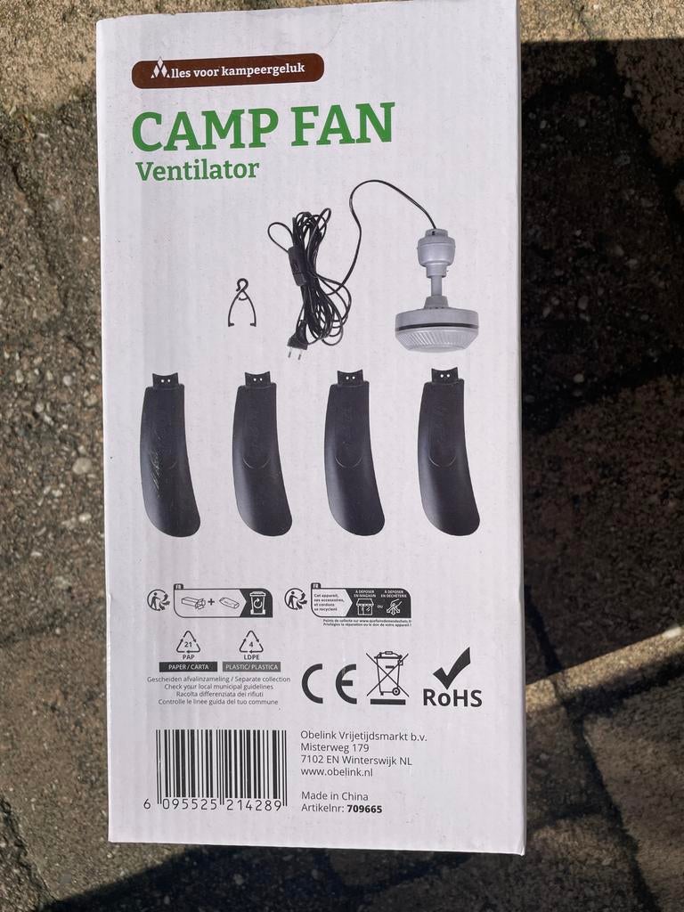 Camp Fan Ventilator - Ideaal voor Kamperen, Ophalen of Verzenden, Nieuw