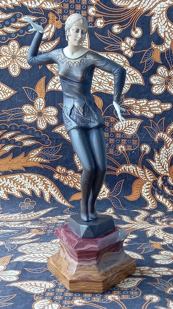 Prachtig brons Art Deco beeld van een dansende vrouw 37 cm., Antiek en Kunst, Antiek | Koper en Brons, Ophalen of Verzenden, Brons