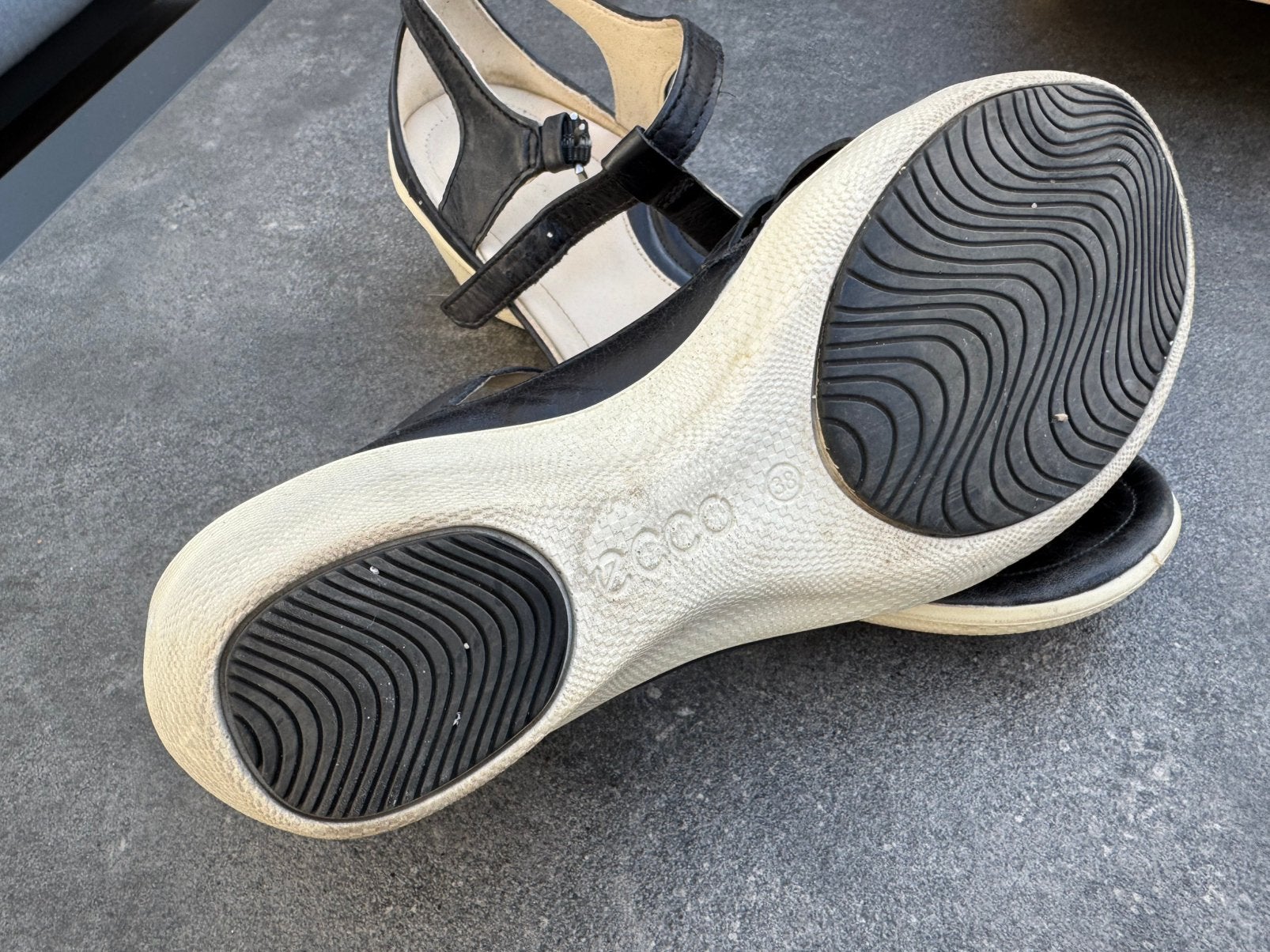 ecco sandalen, Verzenden, Zwart, Sandalen of Muiltjes, Gedragen