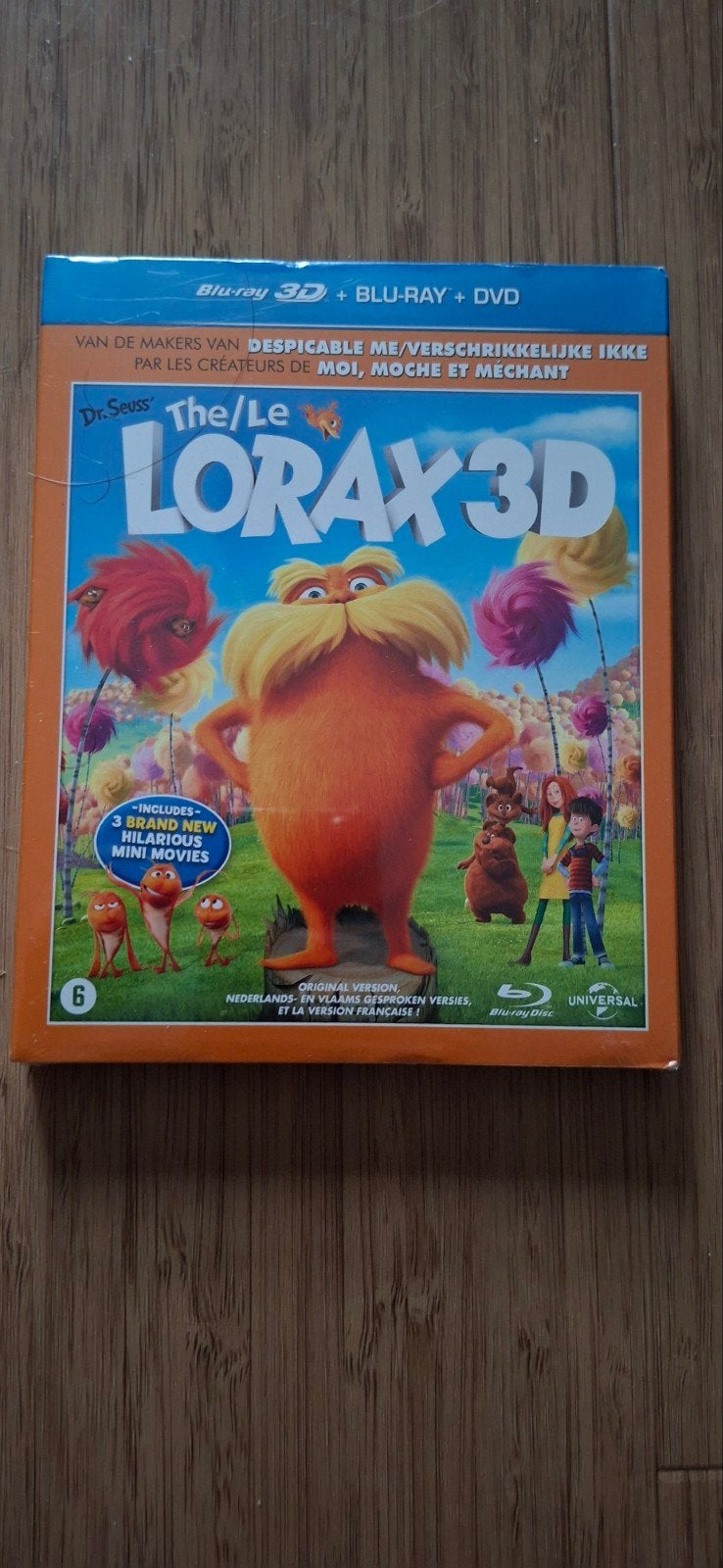 Dr. Seuss' The Lorax 3D Blu-ray + Blu-ray + DVD (Sealed), Inclusief DVD, Nederlands, Film, Kinderen en Jeugd