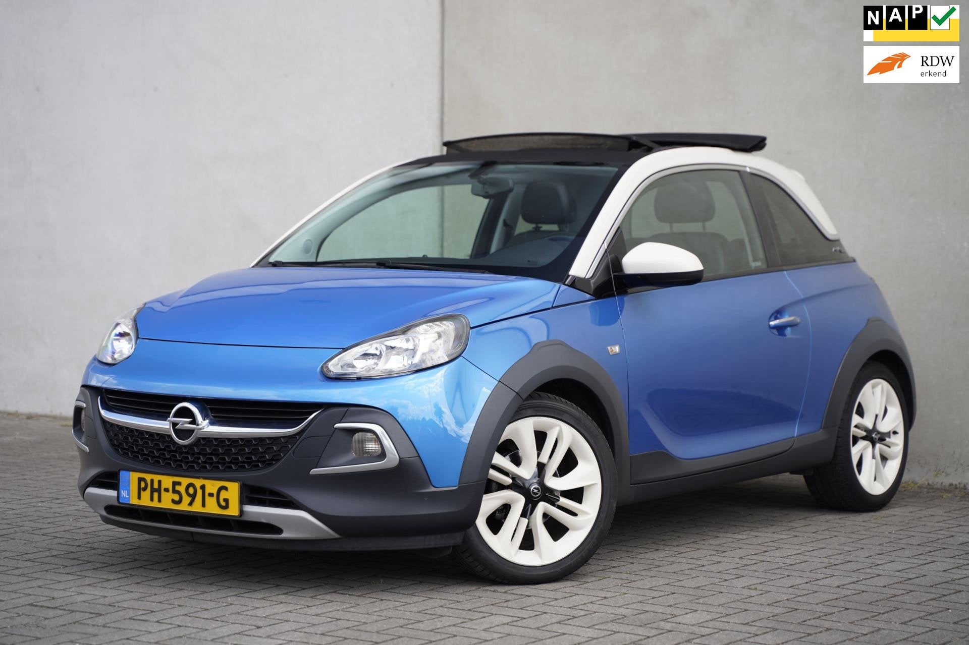 Opel ADAM 1.0 Turbo Rocks Online Edition, Open dak! NAP, Auto's, Voorwielaandrijving, ADAM, 1041 kg, Leder en Stof