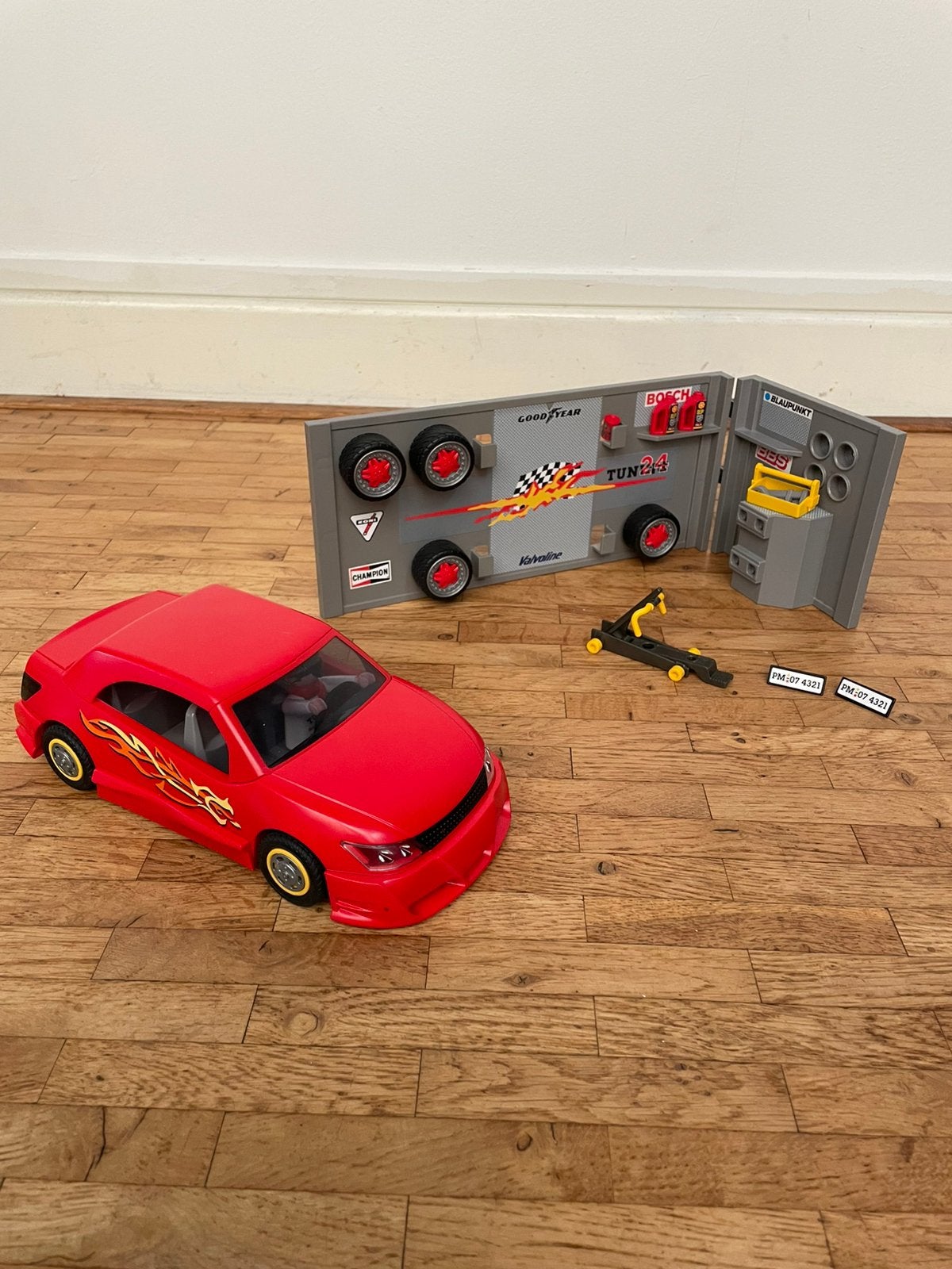 Auto met garage werkplaats playmobil, Ophalen, Gebruikt, Overige merken