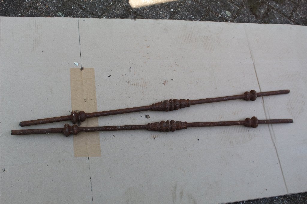 Smeedijzeren hekwerkdelen - 95 cm hoog, Ophalen, Gebruikt, IJzer, Sierhekwerk
