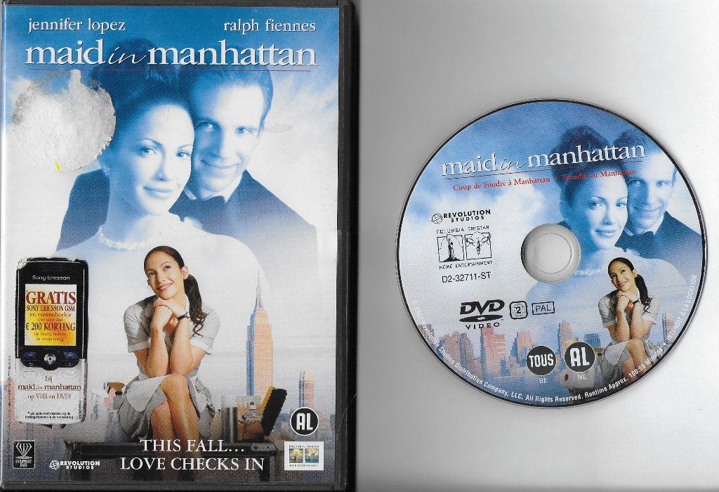 Dvd maid in manhattan jennifer lopez - ralph fiennes, Alle leeftijden, Ophalen of Verzenden, Zo goed als nieuw