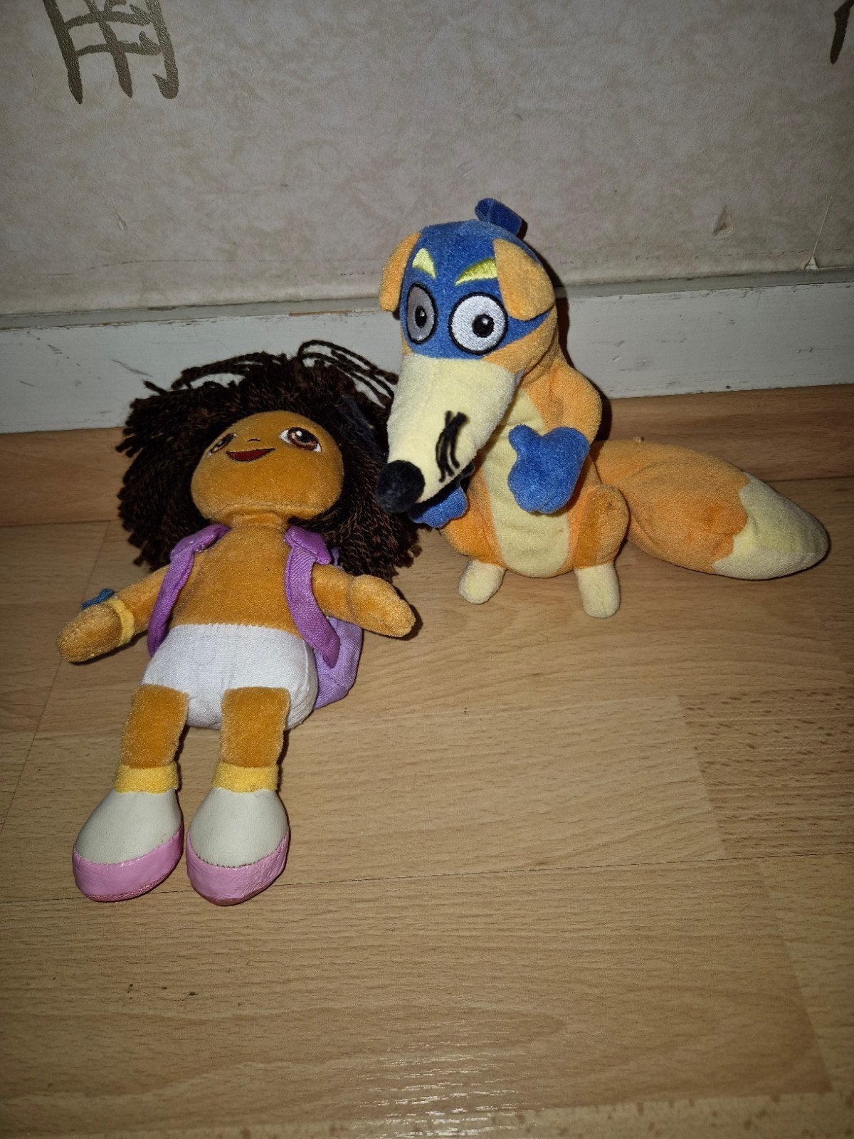 Dora en Swiper knuffels - Ty Beanie Babies, Gebruikt, Overige karakters, Ophalen of Verzenden, Met label