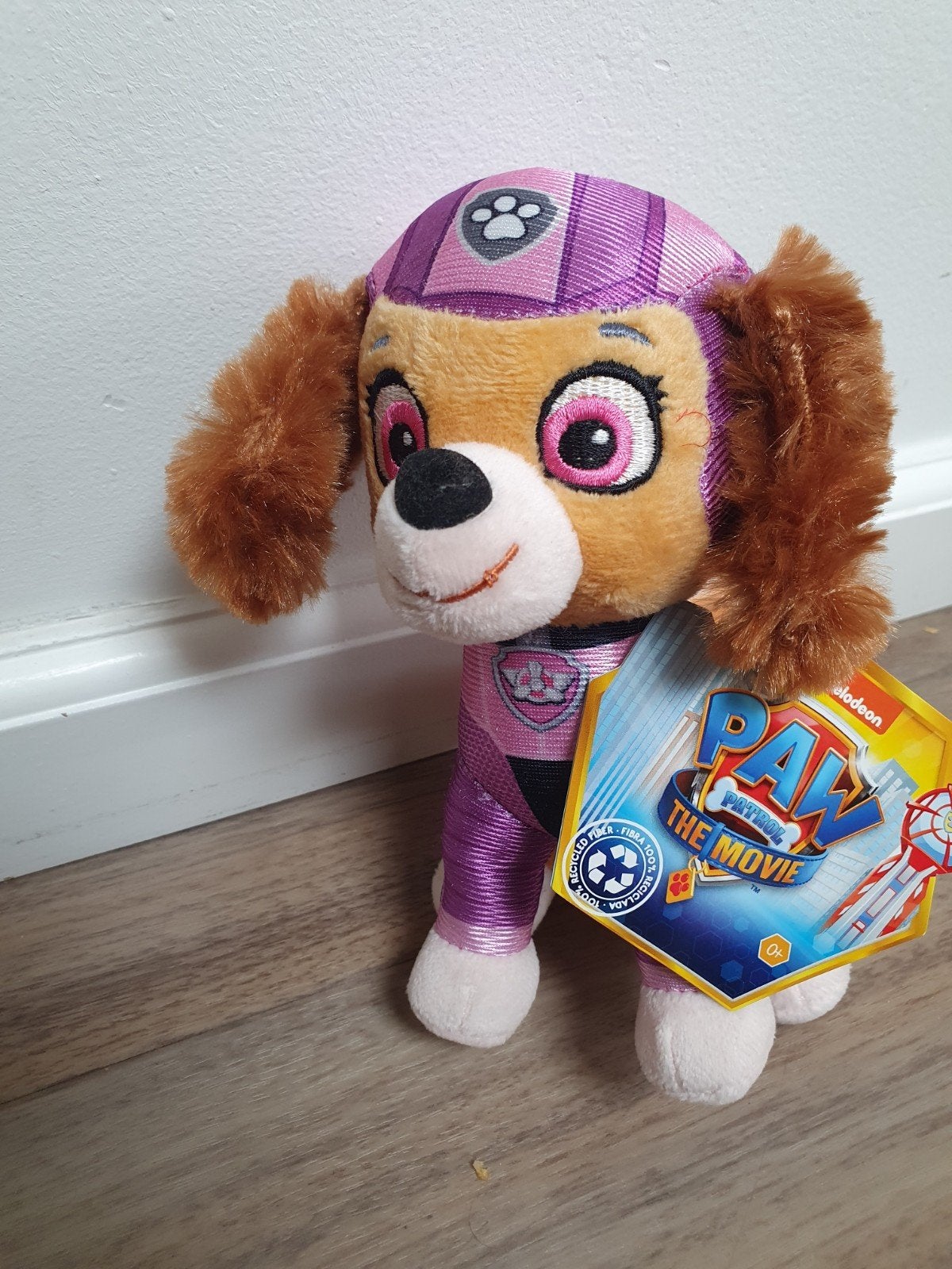 Nieuwe Paw Patrol Skye knuffel uit de film the movie, Overige merken, Nieuw, Met label, Roze