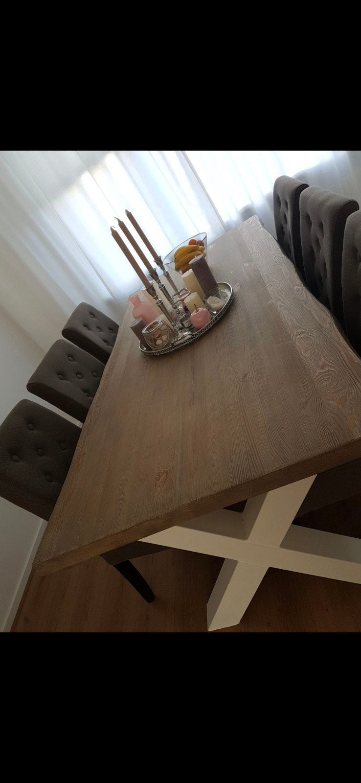 Boomstam eettafel (2m) en salontafel - Zo goed als nieuw!, Huis en Inrichting, Tafels | Eettafels, Ophalen, Zo goed als nieuw
