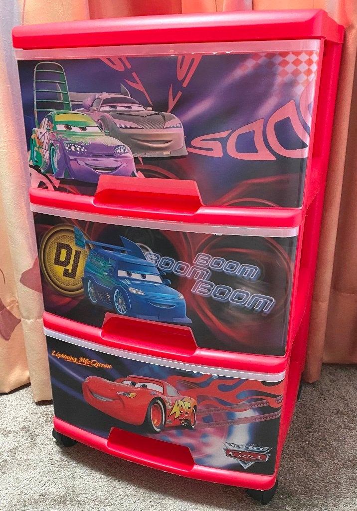 3 Ladekast Cars, Kinderen en Baby's, Kinderkamer | Commodes en Kasten, Zo goed als nieuw, Minder dan 90 cm, Minder dan 75 cm, Minder dan 50 cm