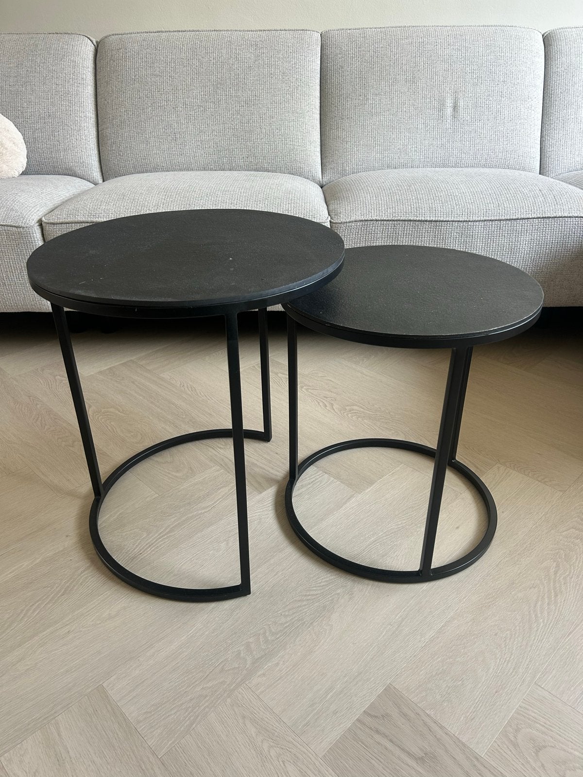 Set van 2 zwarte salontafels - Woonexpress, Ophalen, 50 – 75, Minder dan 50 cm, Gebruikt